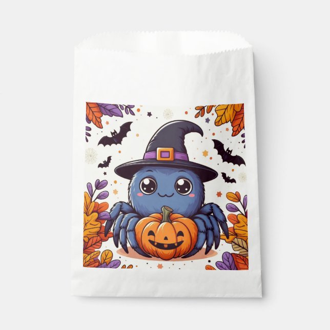 Fall/autumn/spider/witch/halloween Favour Bags (Front)