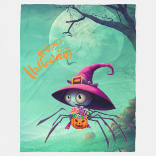 Fall/autumn/spider/witch/halloween Fleece Blanket