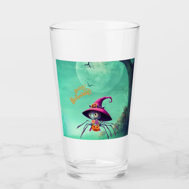 Fall/autumn/spider/witch/halloween Glass (Front)