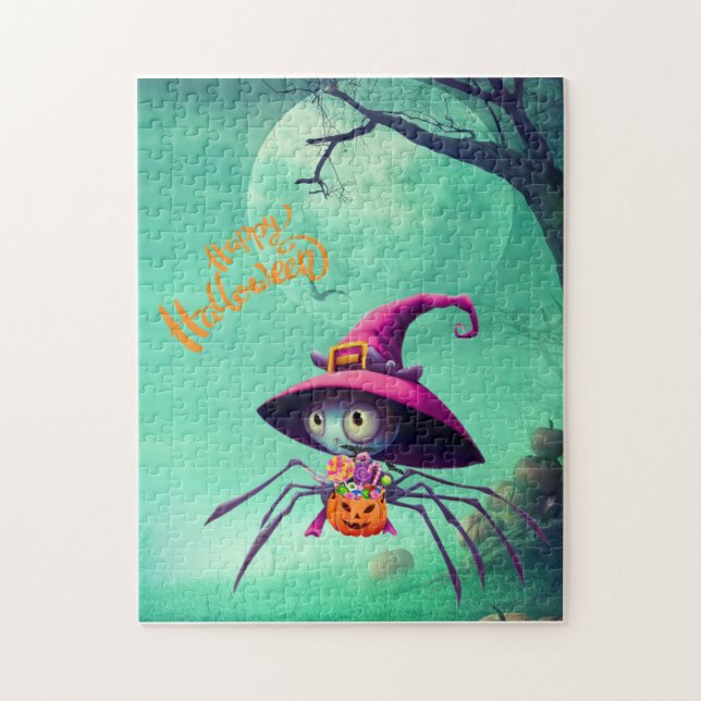 Fall/autumn/spider/witch/halloween Jigsaw Puzzle (Vertical)