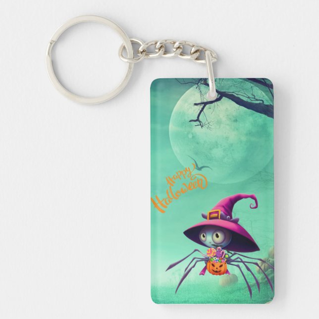Fall/autumn/spider/witch/halloween Key Ring (Front)