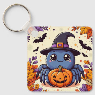 Fall/autumn/spider/witch/halloween Key Ring