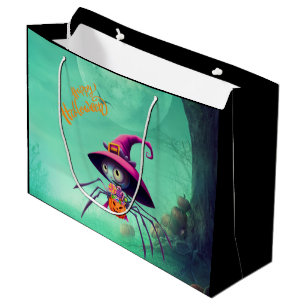 Fall/autumn/spider/witch/halloween Large Gift Bag