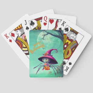 Fall/autumn/spider/witch/halloween Playing Cards