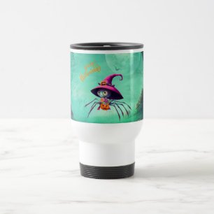 Fall/autumn/spider/witch/halloween Travel Mug