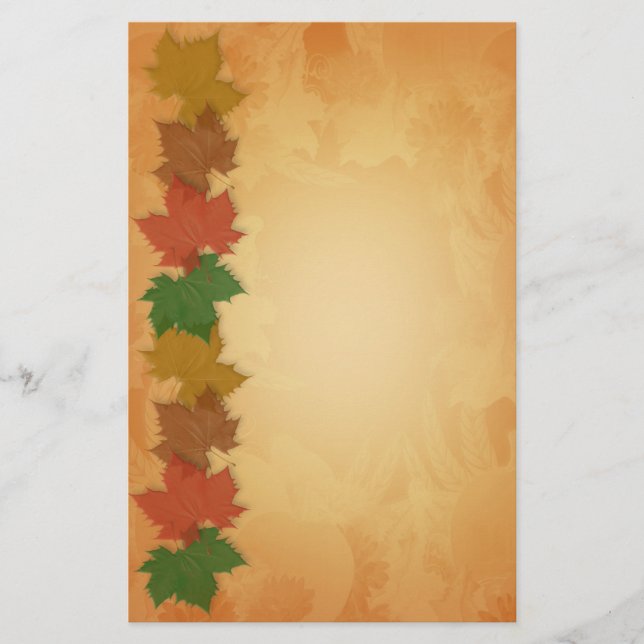 Fall Autumn Stationery with leaves (Front)