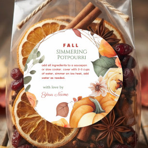 Fall Autumn Stovetop Simmering Potpourri Classic Round Sticker