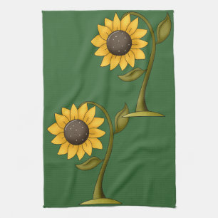 Fall Autumn Sunflower Design Tea Towel