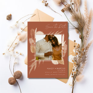 Fall Autumn Terracotta Photo Wedding  Save The Date