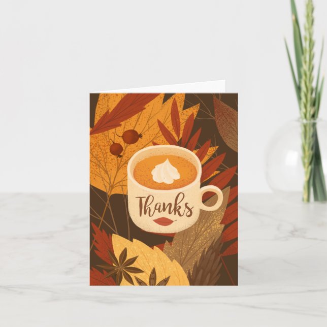 Fall Autumn Thank You Greeting Card (Front)