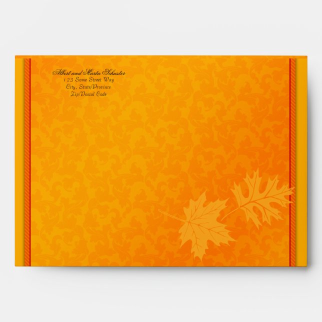 Fall Autumn Thanksgiving A-7 Invitation Envelope (Front)