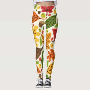 Fall Autumn Thanksgiving Harvest Leaves Falling Leggings