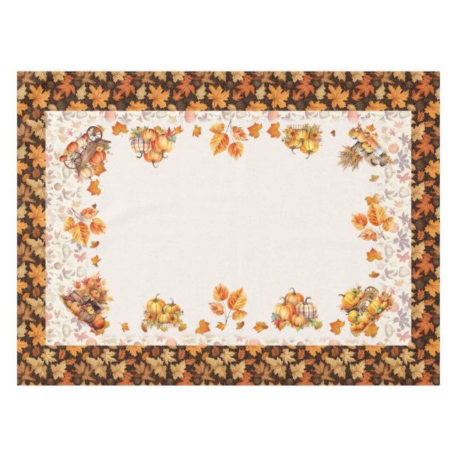 Fall Autumn Thanksgiving Rectangular Tablecloth (Front (Horizontal))