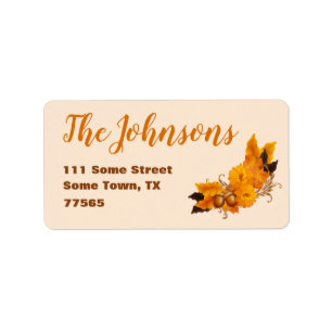 Fall Autumn Thanksgiving Return Address Label