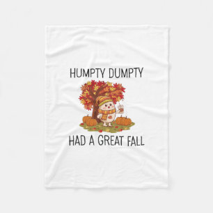 Fall Autumn Thanksgiving Tee Humpty Dumpty Funny E Fleece Blanket