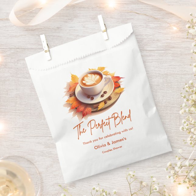 Fall Autumn The Perfect Blend Couples Shower  Favour Bags (Clipped)