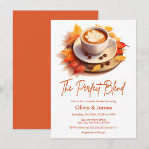 Fall Autumn The Perfect Blend Couples Shower Invitation
