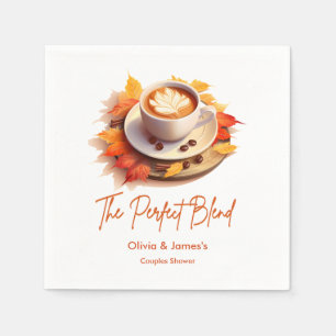 Fall Autumn The Perfect Blend Couples Shower  Napkin