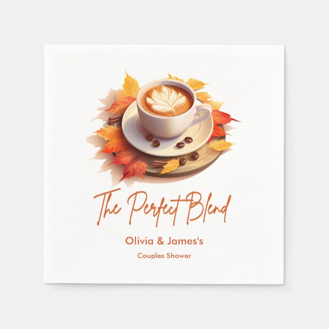 Fall Autumn The Perfect Blend Couples Shower  Napkin (Front)