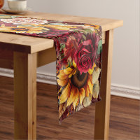 Fall autumn themed burgundy roses sunflowers