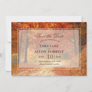 Fall Autumn Tree Rustic Save the Date Invitation