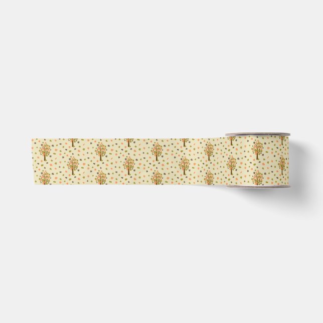 Fall Autumn trees Satin Ribbon (Front)