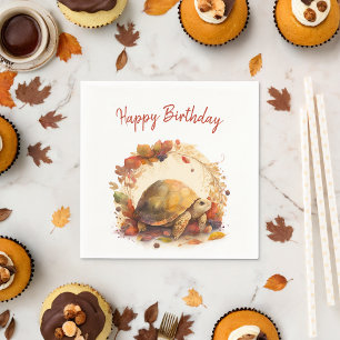 Fall / Autumn vibes Tortoise -  Birthday Party - Napkin