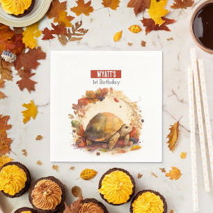 Fall / Autumn vibes Tortoise -  Birthday Party - Napkin