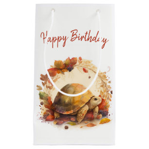 Fall / Autumn vibes Tortoise -  Birthday Party - Small Gift Bag