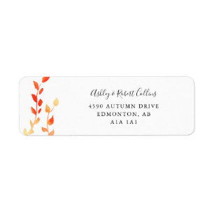 Fall Autumn Watercolor Leaves Foliage Wedding Chic