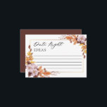 Fall Autumn Wedding Floral Date Night Ideas RSVP Card<br><div class="desc">Elegant fall or autumn floral wedding date night ideas card.</div>