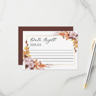 Fall Autumn Wedding Floral Date Night Ideas RSVP Card