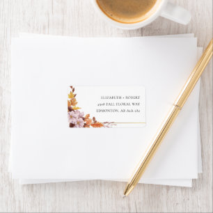 Fall Autumn Wedding Floral Kindly Reply Script Label