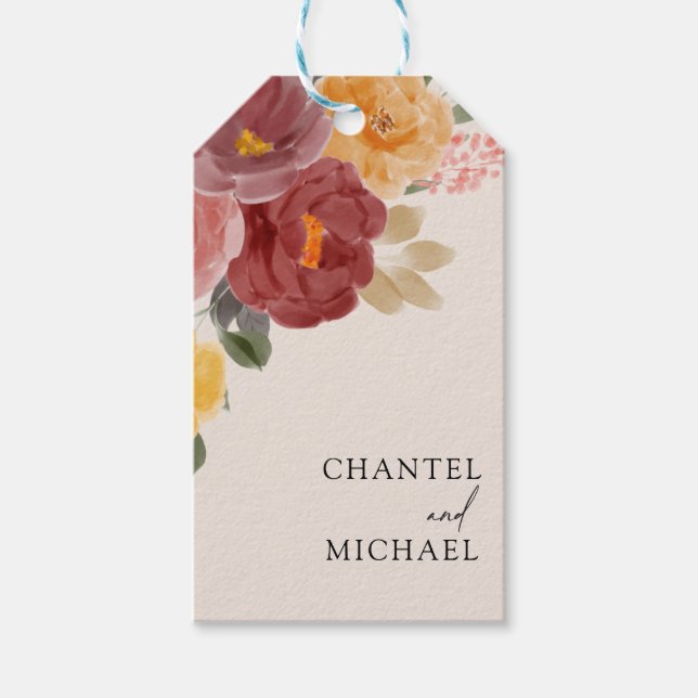 Fall Autumn Wedding | Gift Favour Tags (Front)