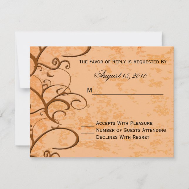 Fall/Autumn Wedding Invitation RSVP Card (Front)