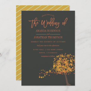 Fall Autumn Wedding personalised invitation