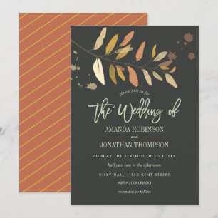 Fall Autumn Wedding personalised invitation