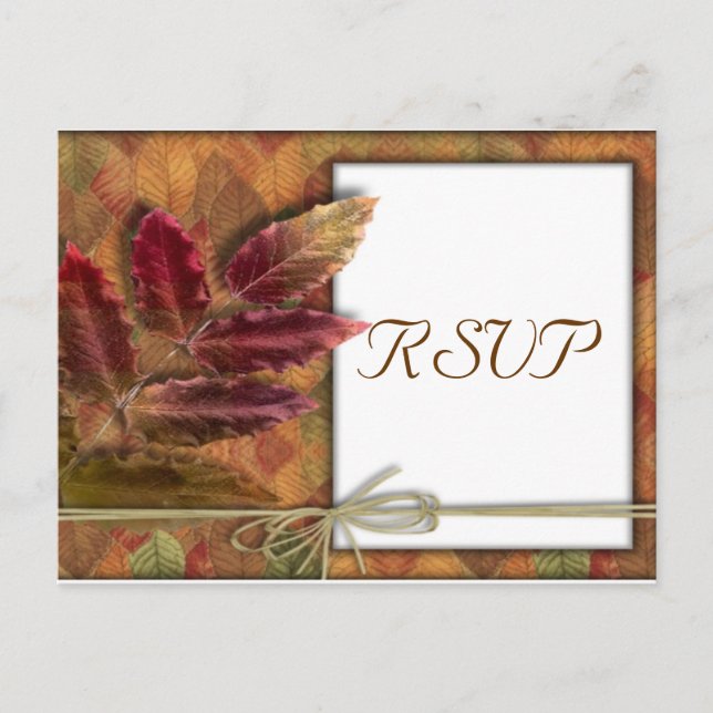 Fall Autumn Wedding RSVP Postcard (Front)