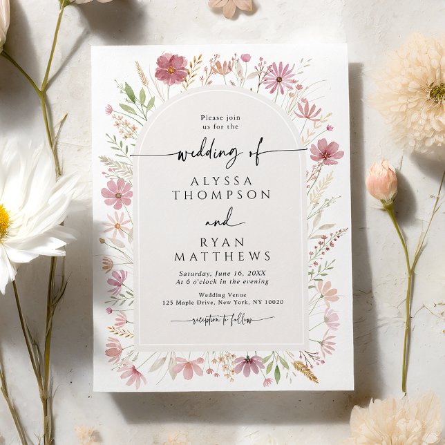 Fall Autumn Wildflower Floral Wedding Invitation (Creator Uploaded)