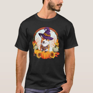 Fall Autumn Witch Welsh Corgi Halloween Costume Wo T-Shirt