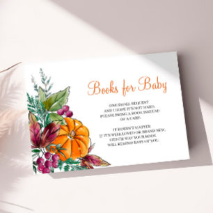 Fall Autunm Pumpkin Baby Shower Book for Baby Card