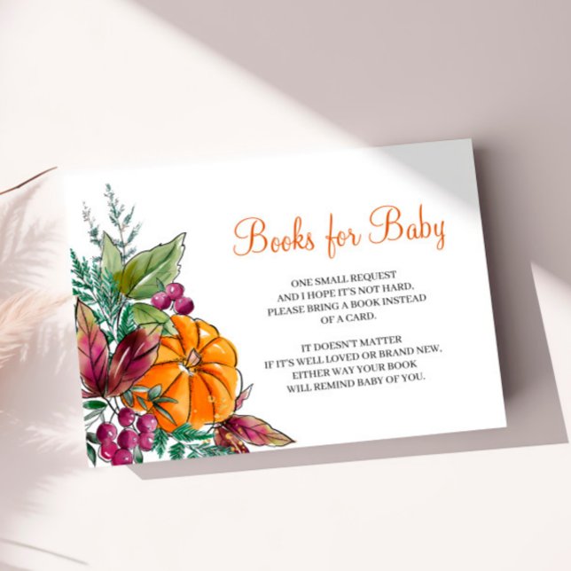 Fall Autunm Pumpkin Baby Shower Book for Baby Card (Creator Uploaded)