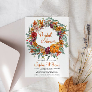 Fall Autunm Pumpkin Bridal Shower Invitation