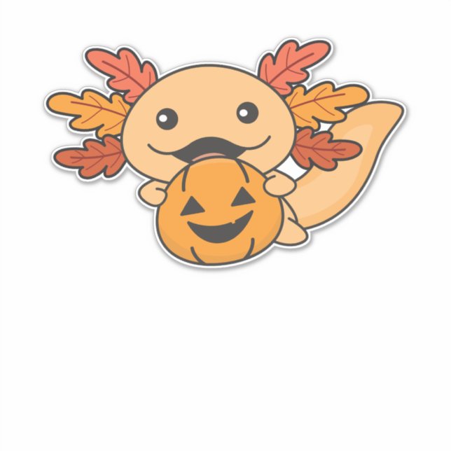 Fall Axolotl With Fall Leaves Pumpkin Fall (Front)