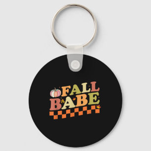Fall Babe Pumpkin Autumn Fall Leaves Seasonal Key Ring
