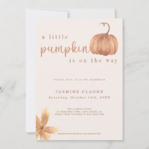 Fall Baby Girl Shower A Little Pumpkin Invitation