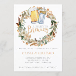 Fall Baby is Brewing Baby Shower Invitation