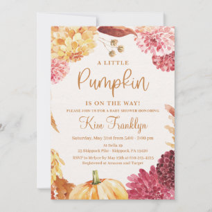 Fall Baby Shower A Little Pumpkin is on the Way Invitation