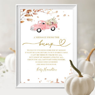Fall Baby Shower A Message From The Bump Sign