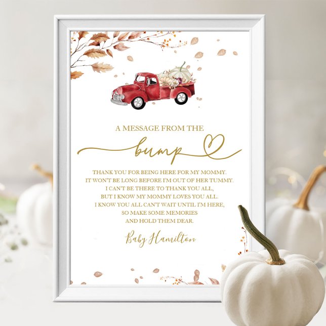 Fall Baby Shower A Message From The Bump Sign (Creator Uploaded)